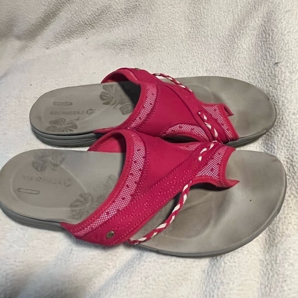 Merrell Rose Red Toe Slip in Sandals Sz 11 - Picture 3 of 10